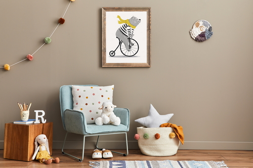 Artwork Frame Kids Room Mockup Scene 13