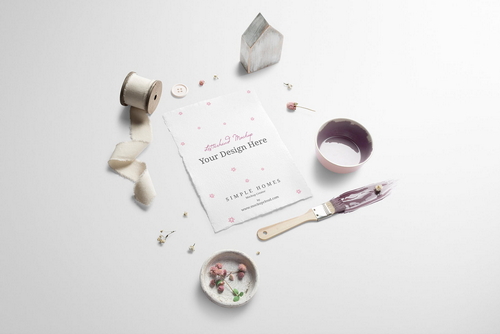 Painting Paper Mockup and Decor Scene 02