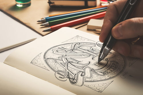 Sketch Artists Drawing Notebook Mockup Scene 10