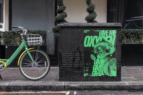 Urban Glued Poster Mockup Scene 04