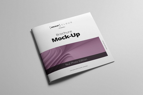 Square Brochure Cover Mockup Scene 03