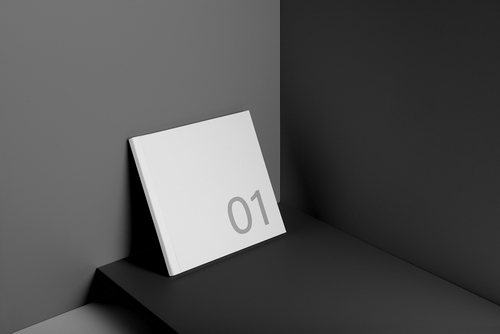 Square Hard Cover Brochure Mockup Scene 01