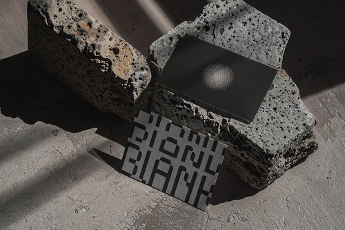 Rustic Double Card on Textured Stone Mockup