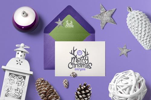Christmas Holiday Card Mockup Scene 05