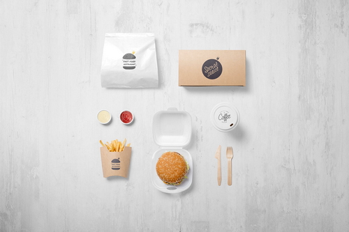 Burger Store Packaging Mockup 03