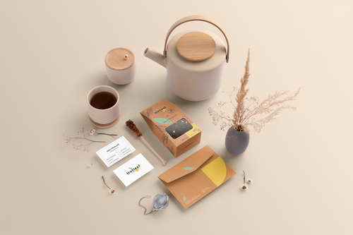 Tea Packaging Branding Mockup Scene 01