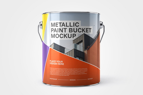Metallic Paint Bucket Mockup