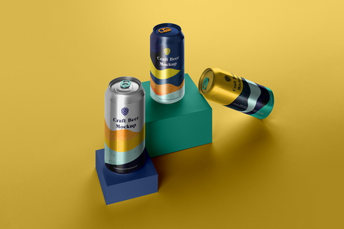Soda or Beer Aluminum Can Mockup Scene 01