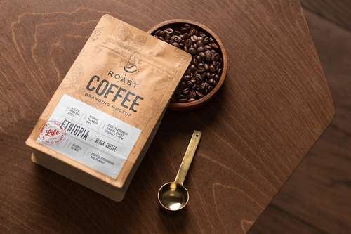 Roast Coffee Packaging Mockup Scene 03