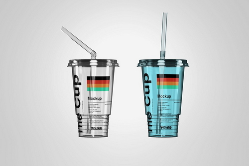 Transparent Plastic Drink Cup Mockup