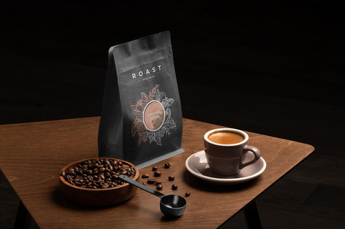 Roast Coffee Packaging Mockup Scene 19