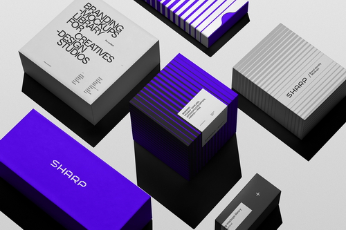 Packaging Box Mockup Scene / Sharp Series
