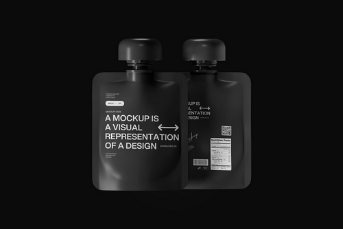 Black Spout Pouch Packaging Mockup