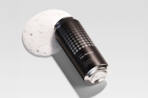 500ml Can Mockup | Plane Scene 003