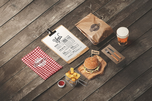 Burger Store Packaging Mockup 01