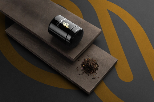 Black Jar Packaging Container Tea Mockup Scene 24