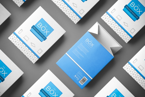Box Packaging Mockup Top View Scene 01