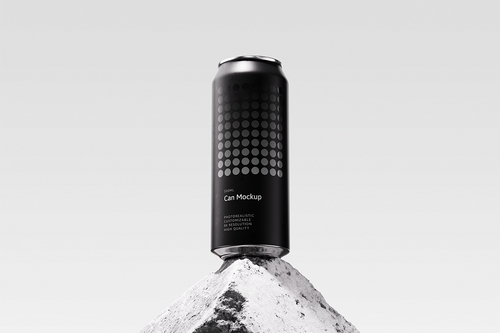 500ml Can Mockup | Brick Scene 001