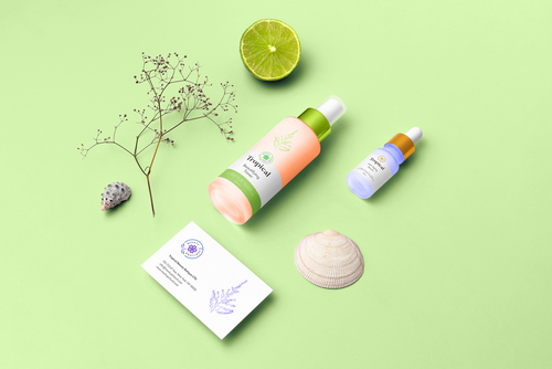 Tropical Cosmetics Packaging Mockup Scene 12