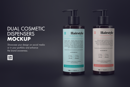 Dual Cosmetic Dispensers Mockup