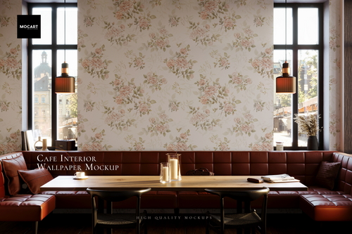 Cafe Interior Wallpaper Mockup v.1
