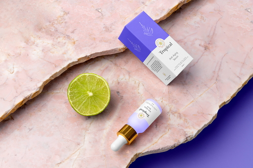 Tropical Cosmetics Packaging Mockup Scene 07