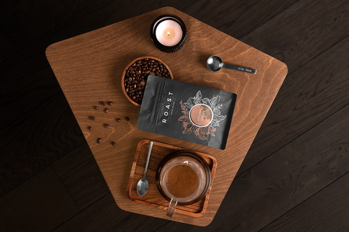 Roast Coffee Packaging Mockup Scene 04