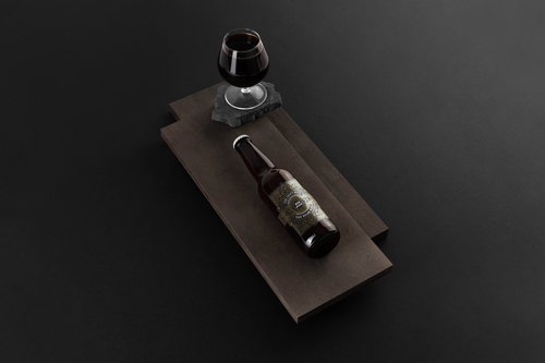 Craft Beer Bottle With Glass Mockup Scene 21