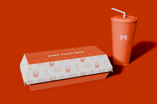 Fast Food Cardboard Box Mockup