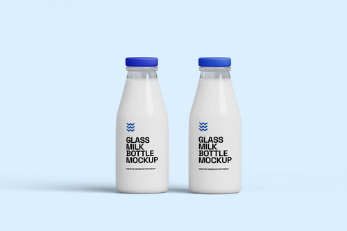 Milk Glass Bottle Mockup