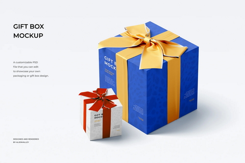 High Quality Gift Box Mockup