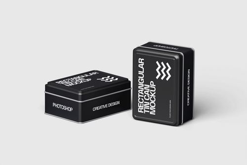 Rectangular Tin Can Mockup
