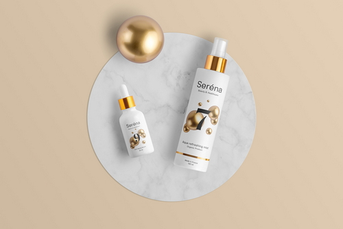 Serena Cosmetics Bottles Mockup Scene 15