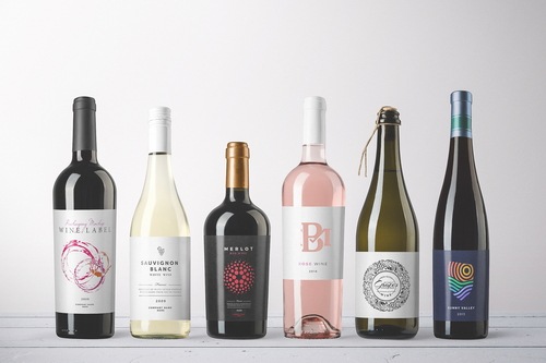 Wine Bottles Mockup Front View Scene 03