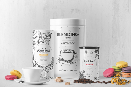 Coffee Packagings Front View Mockup Scene 01