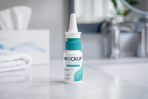 Nasal Spray Bottle Mockup