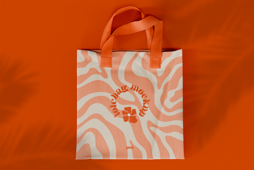 Top View of Tote Bag Mockup