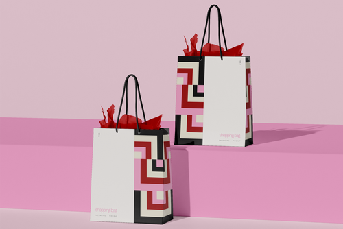 Floating Paper Bag Mockup