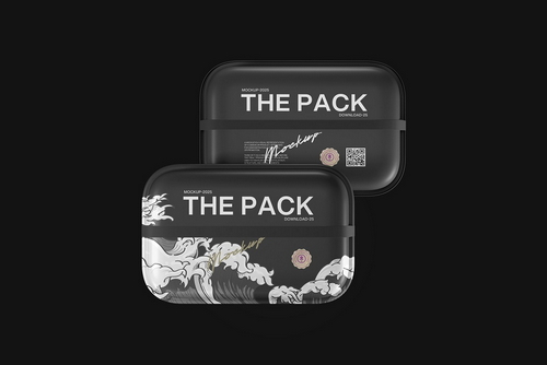 Black Artistic Food Packaging Mockup
