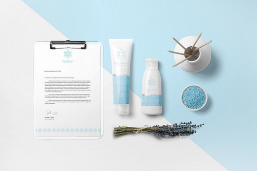 Cosmetics Mockup Scene Top View 02