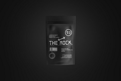 Black Stand Up Pouch Mockup