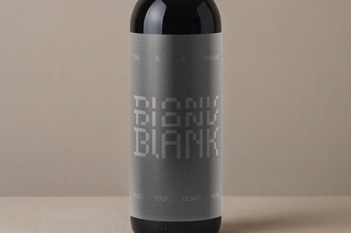 Minimalist Dark Wine Bottle Mockup