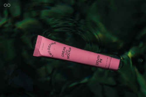 Small cream tube on water