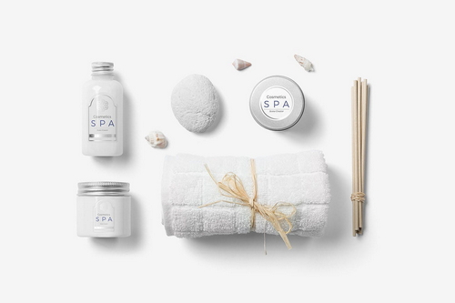 Cosmetics Mockup Scene Top View 01