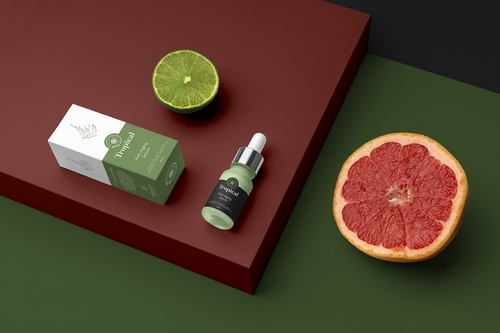 Tropical Cosmetics Packaging Mockup Scene 01