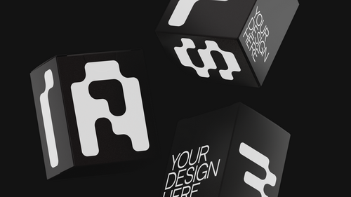 Floating Boxes Mockup Scene