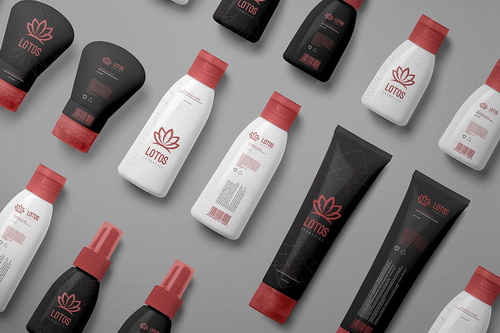 Cosmetics Mockup Scene Top View 03
