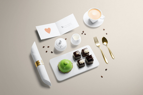 Invitation Card Coffee Mockup Scene