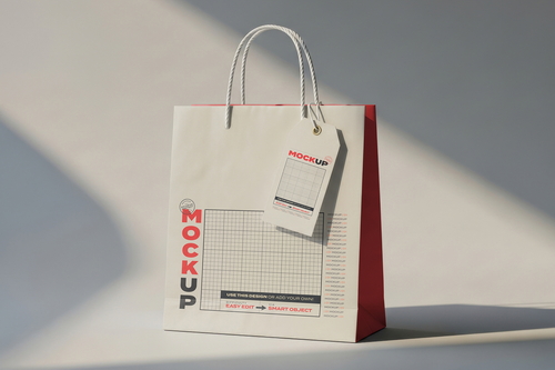 Bag with Label Mockup