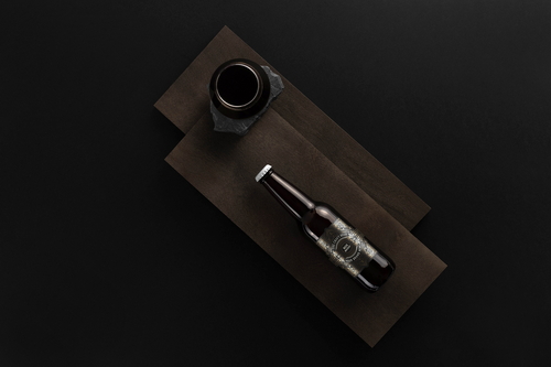 Craft Beer Bottle With Glass Mockup Scene 22